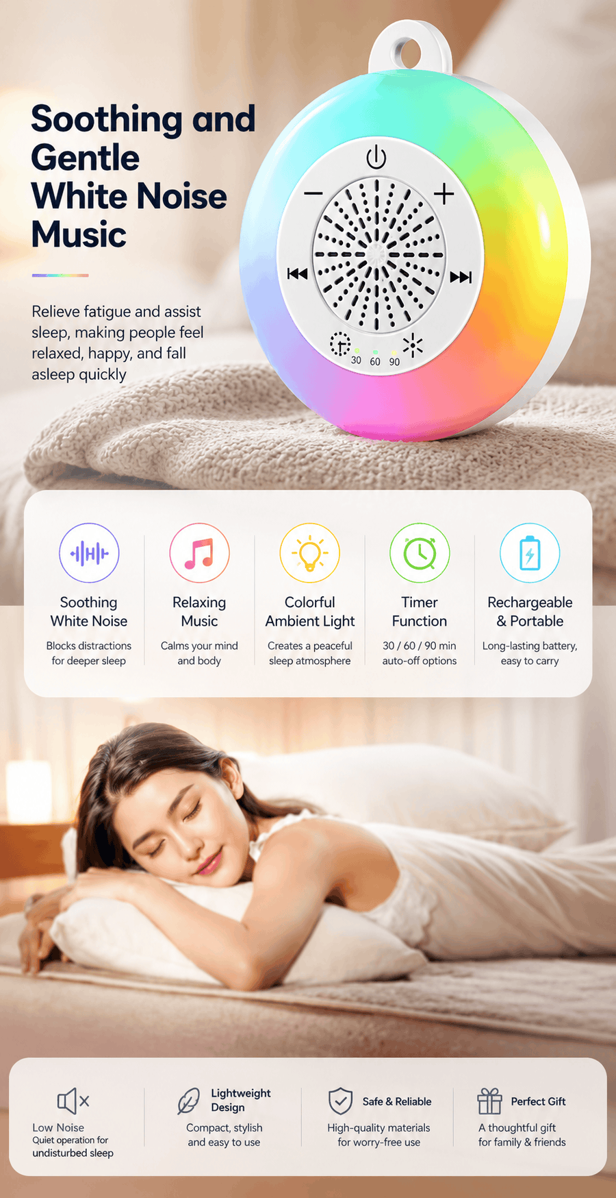 Olyvita White Noise Machine — Better Sleep & Deep Relaxation olyvita