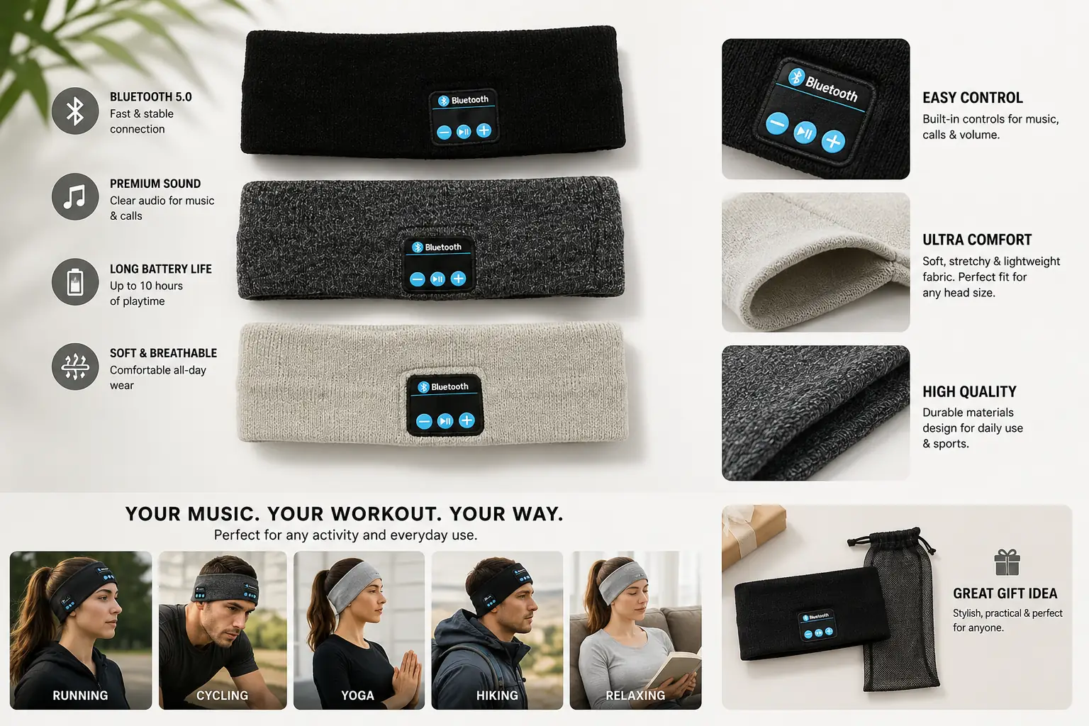 Wireless Bluetooth Wellness Headband olyvita